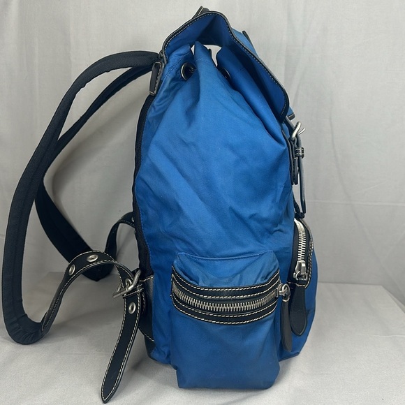 BURBERRY 
Nylon Logo Print Large Rucksack Backpack Bright Blue - Picture 5 of 12